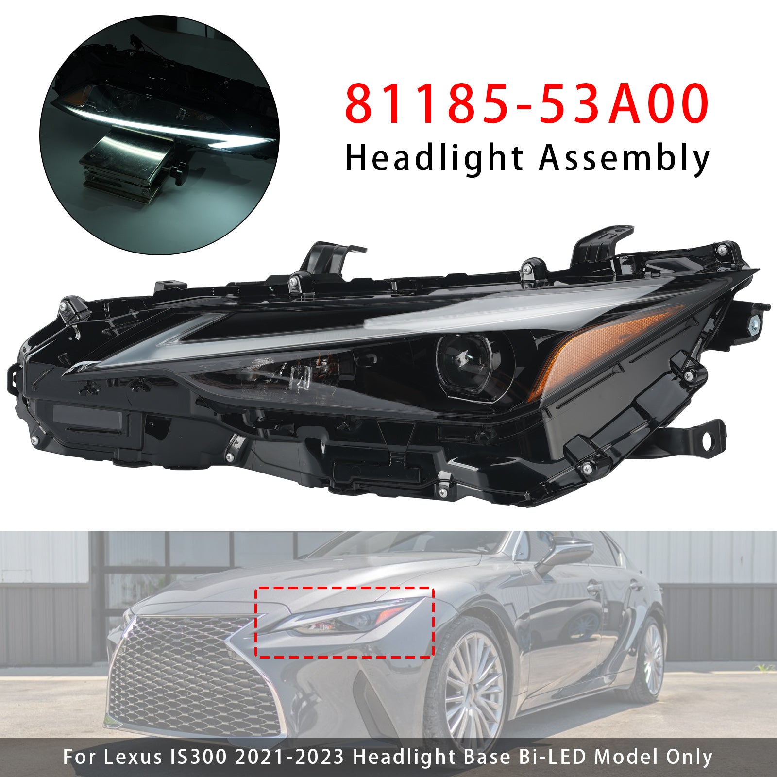 Linker LED-Scheinwerfer 81185-53A00 für Lexus IS300 IS350 2021–2023
