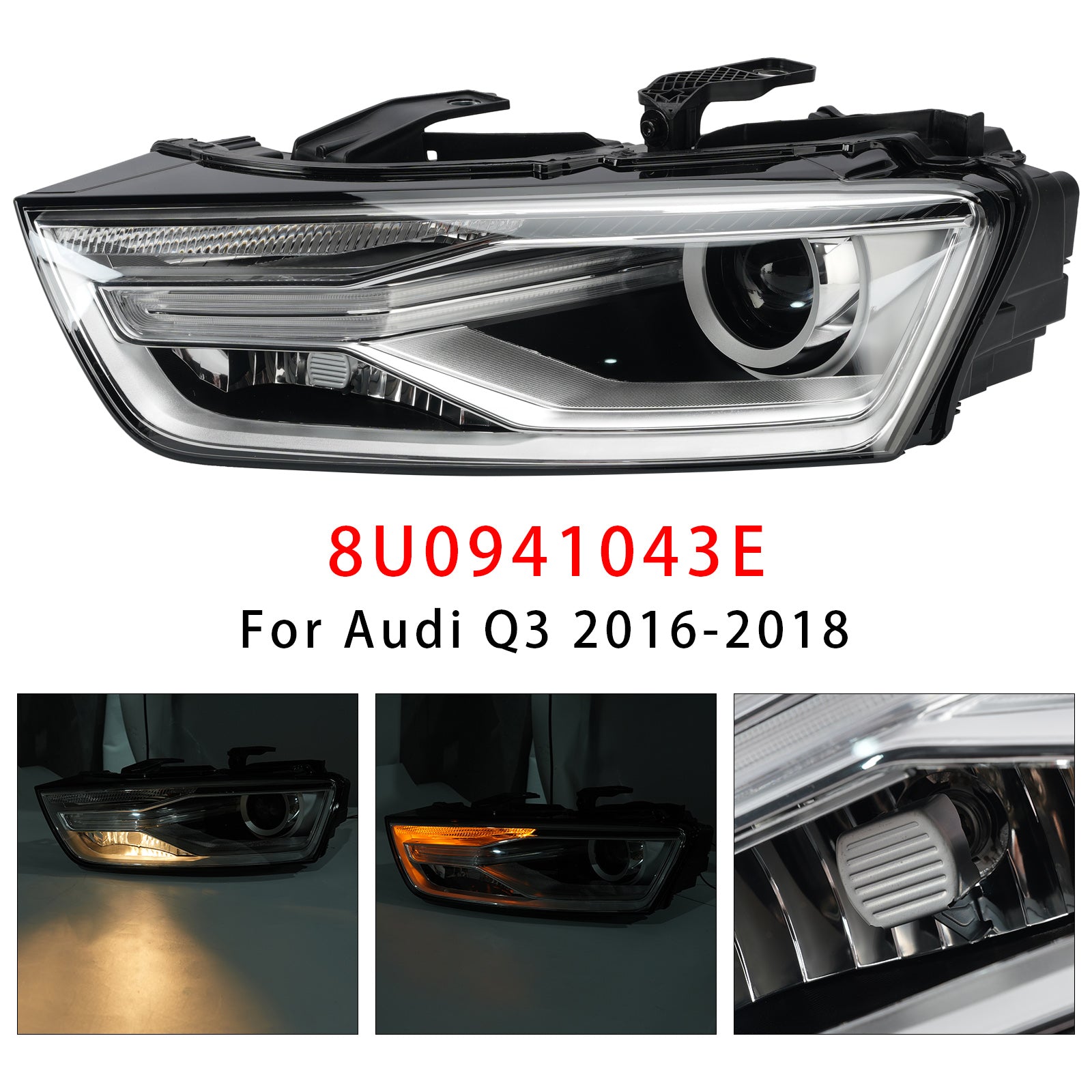 Phare Xénon Gauche Avec Ampoule Et Ballast 8U0941043E Pour Audi Q3 2016-2018