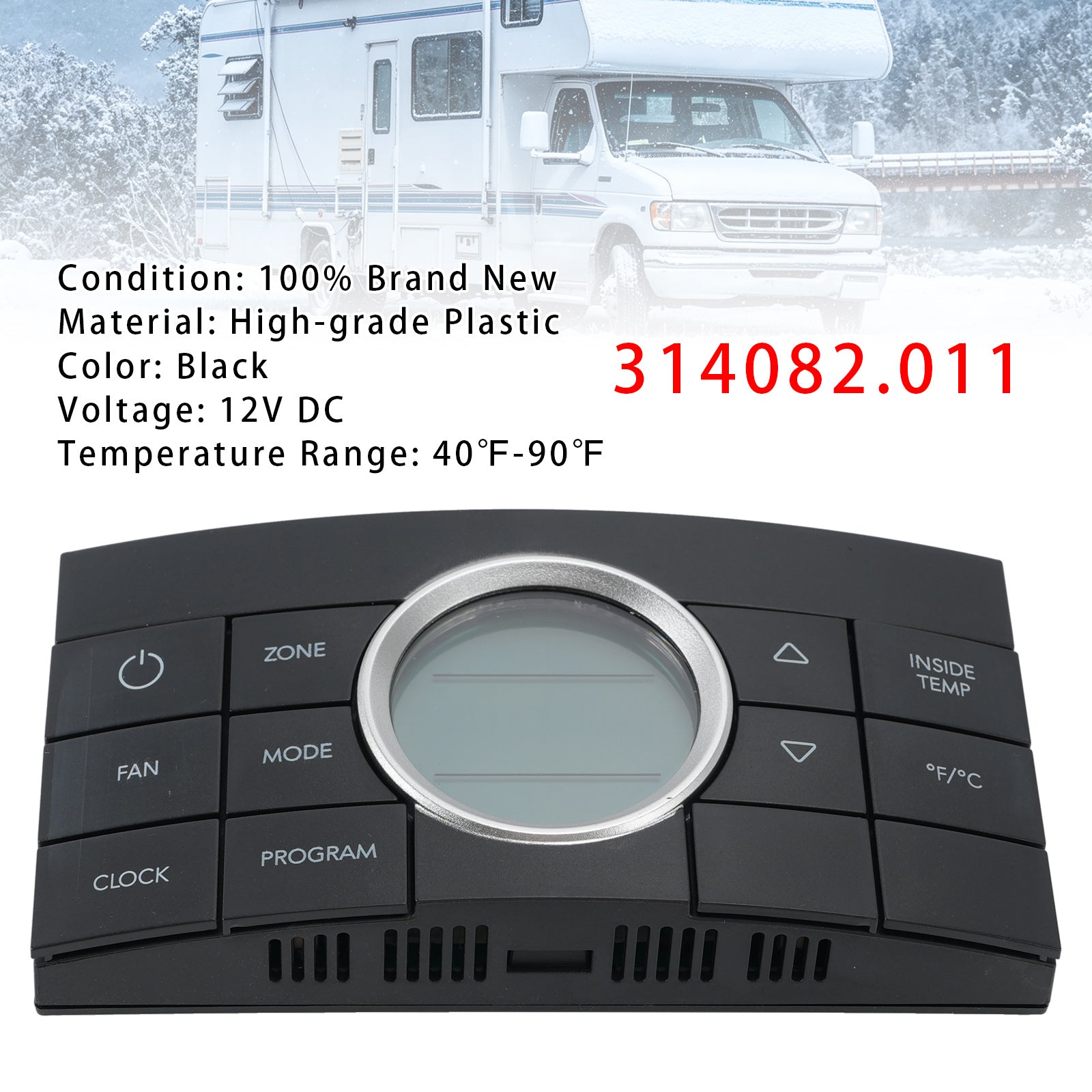 314082.011 Wielostrefowy termostat do pojazdu kempingowego Comfort Center do Dometic CCC2 457915 Czarny
