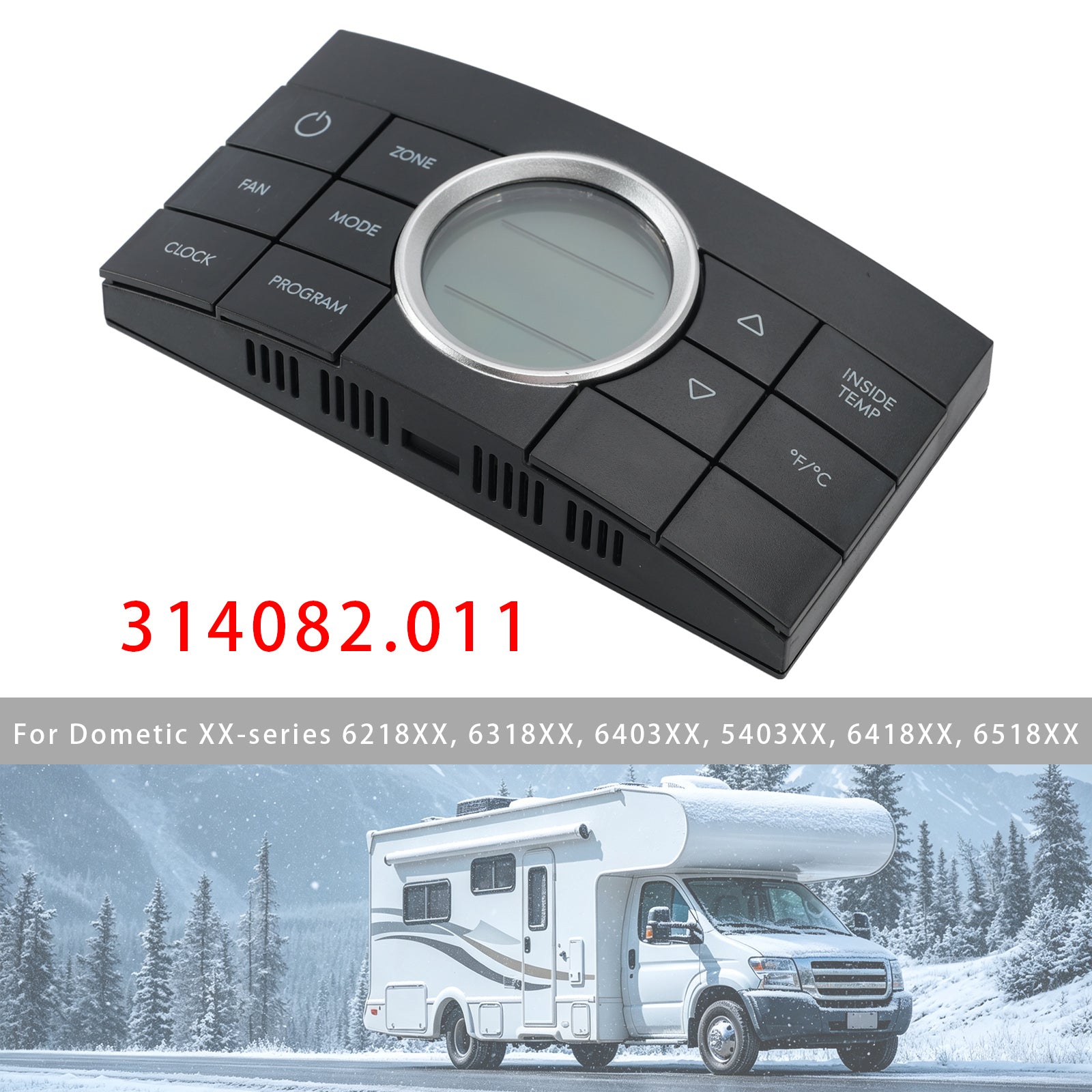 314082.011 Wielostrefowy termostat do pojazdu kempingowego Comfort Center do Dometic CCC2 457915 Czarny