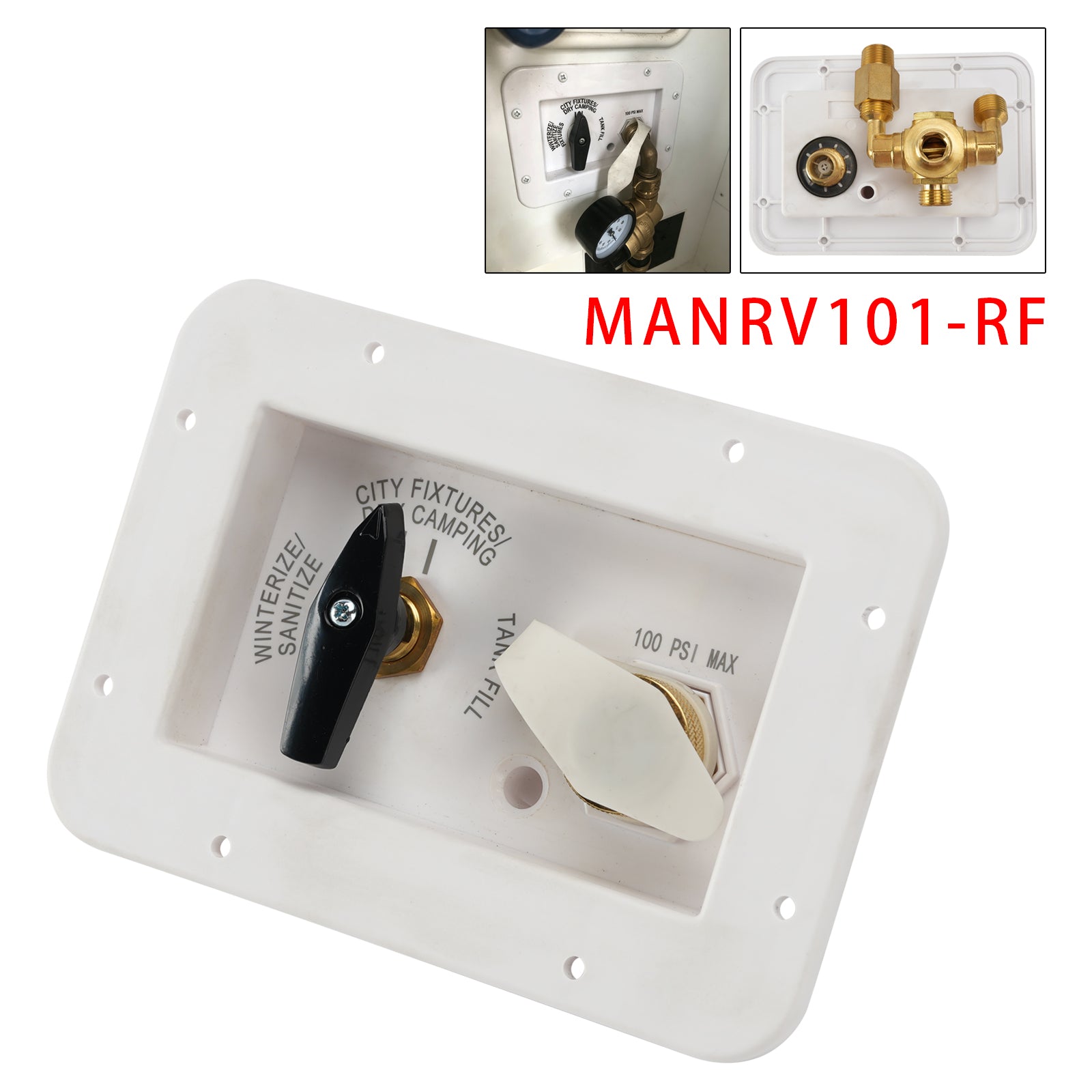 Messingventil MANRV101-RF für Wohnmobil-Wasserversorgungstafeln zur Befüllung und Wartung