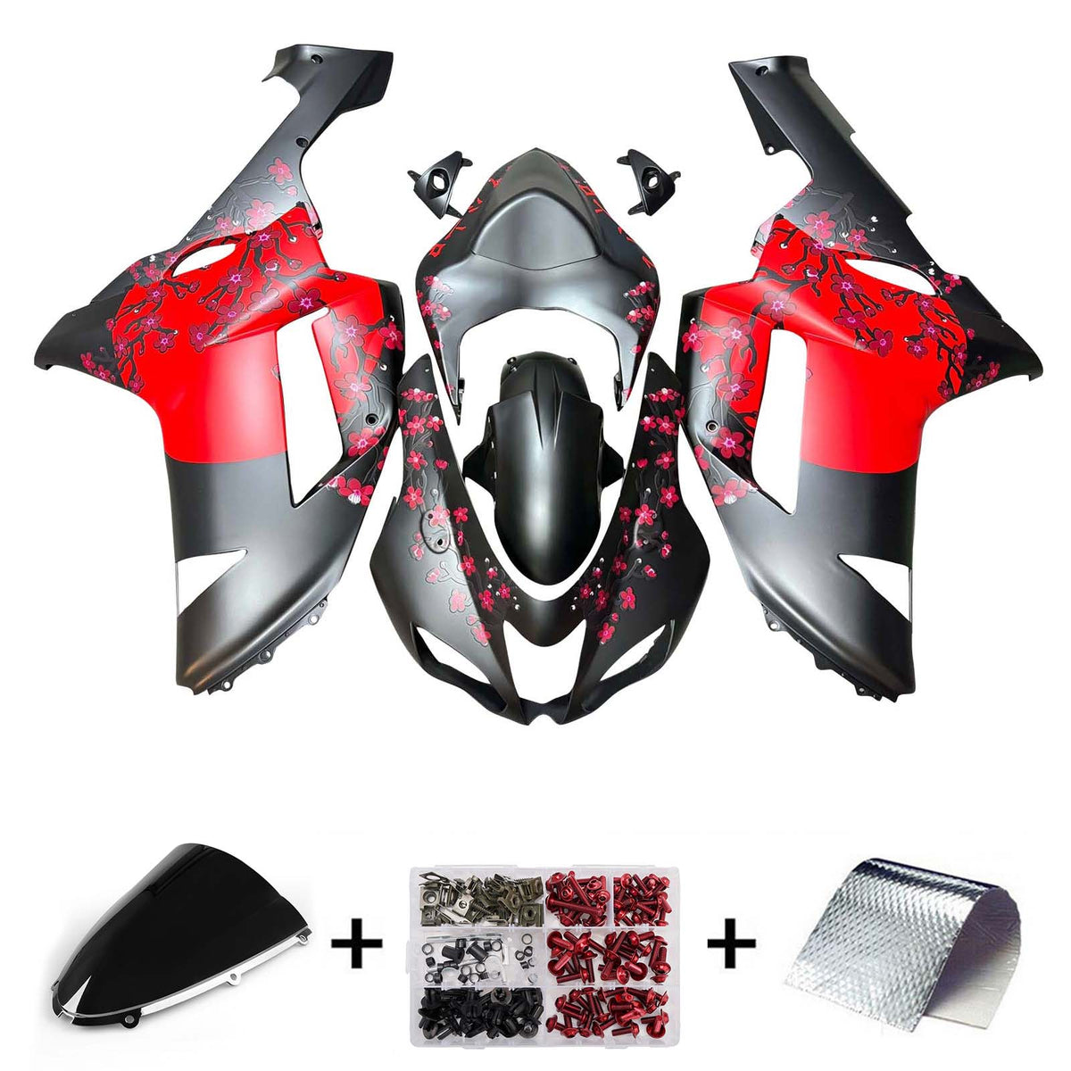 Kit de carénage injecté en plastique ABS pour Kawasaki ZX6R 636 2007-2008