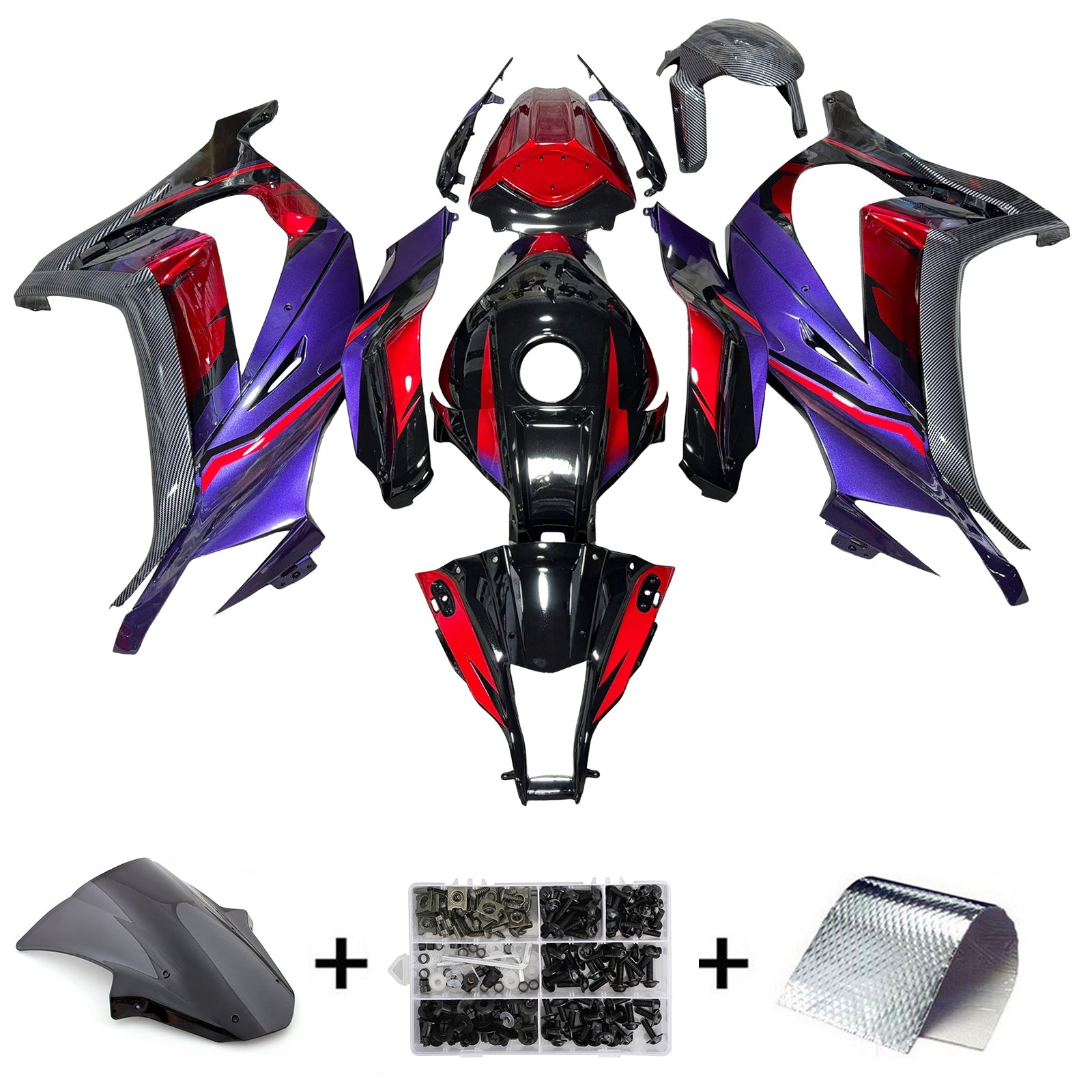Kit de carénage injecté en plastique ABS pour Kawasaki ZX10R 2011-2015