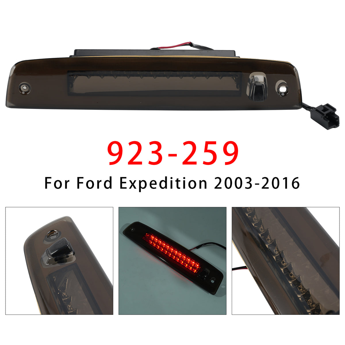 Troisième feu stop surélevé 923-259 Pour Ford Expedition 2003-2016 Noir
