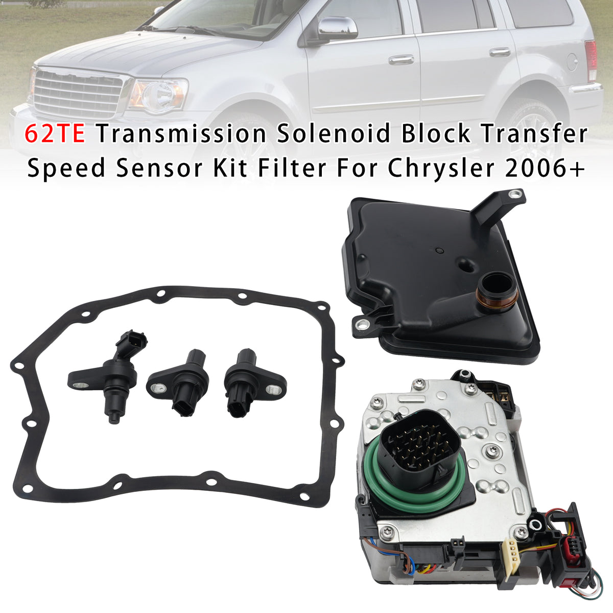 Kit de bloque de válvula solenoide de transmisión 62TE Sensor de velocidad para Chrysler 06+