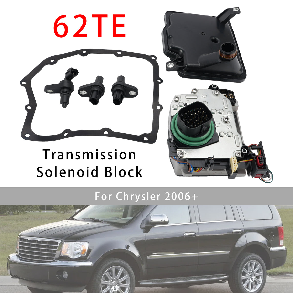 Kit de bloque de válvula solenoide de transmisión 62TE Sensor de velocidad para Chrysler 06+