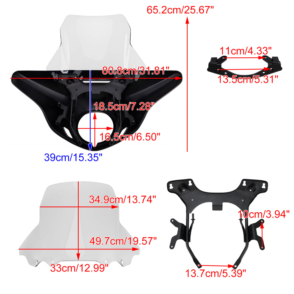 Cupolino parabrezza per HONDA CMX1100 21-24 Carbonio simulato+trasparente
