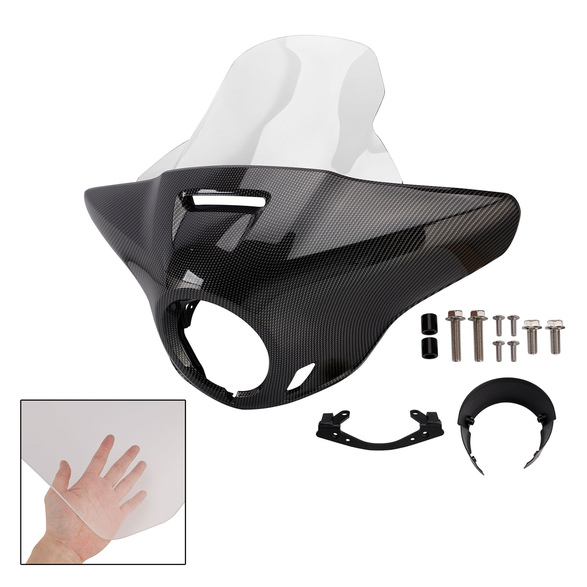 Cupolino parabrezza per HONDA CMX1100 21-24 Carbonio simulato+trasparente