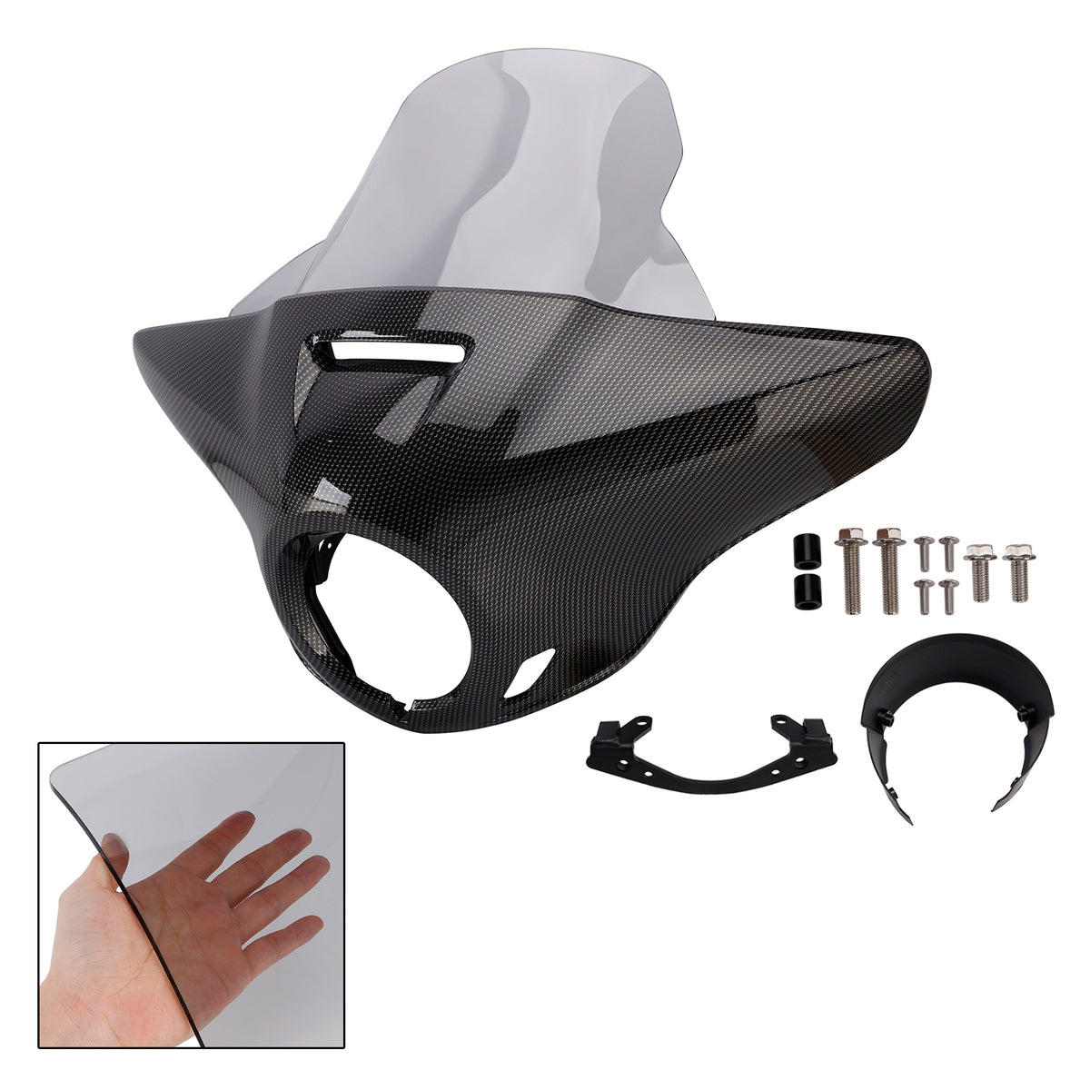 Cupolino parabrezza per HONDA CMX1100 21-24 Carbonio simulato+Grigio
