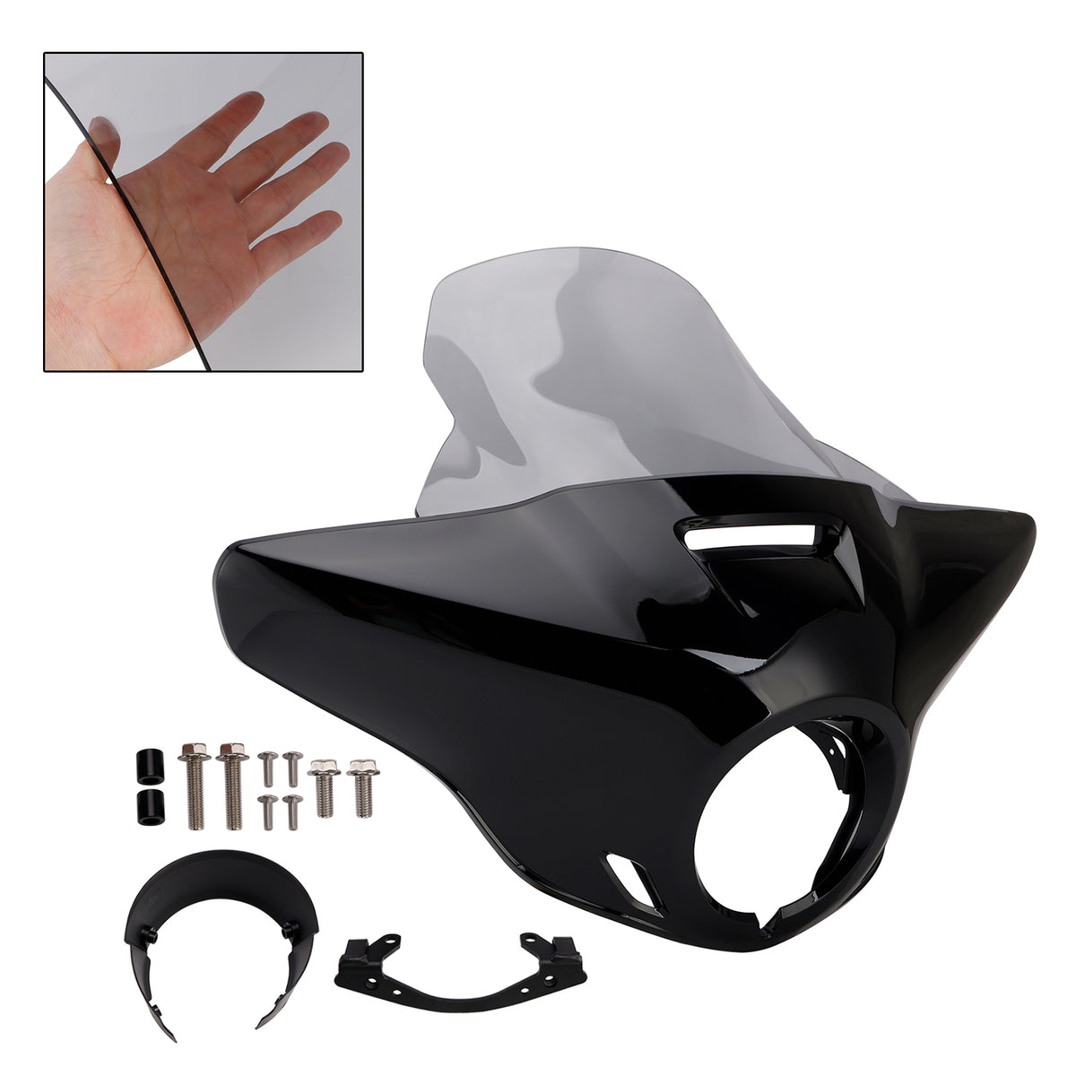 Cupolino parabrezza per HONDA CMX1100 21-24 Nero lucido+Grigio