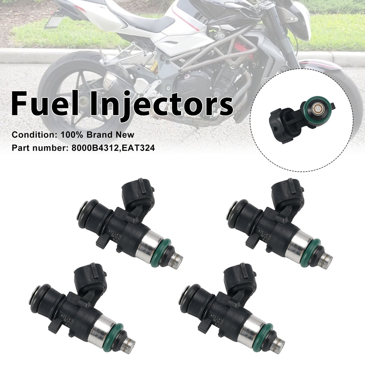 4PC Injecteurs de carburant 8000B4312 EAT324 pour MV Agusta F4 1000S 1000R