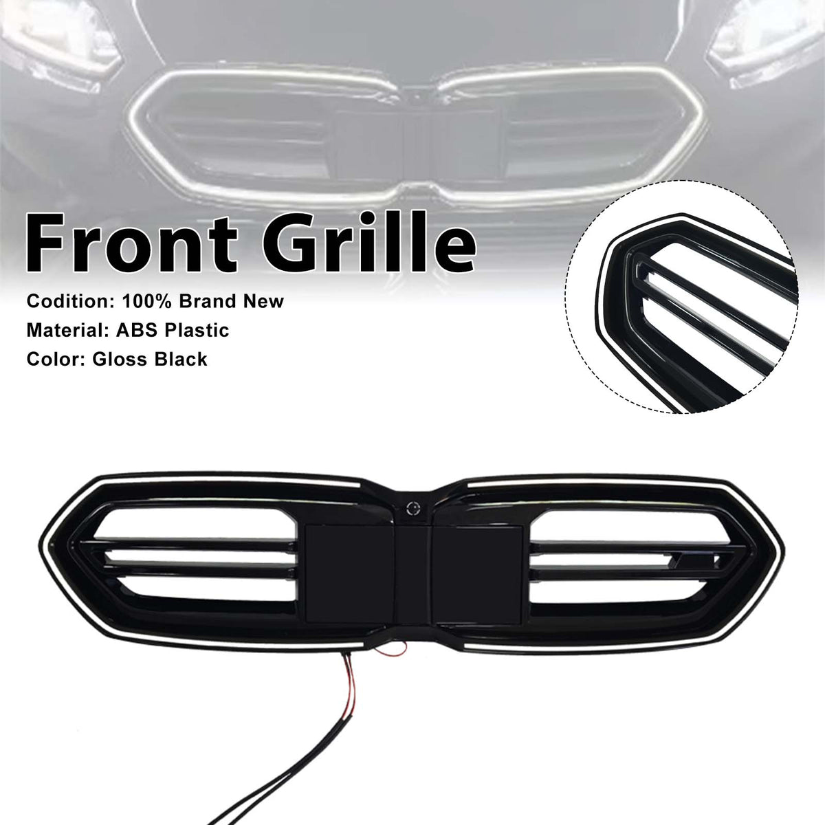 Black Front Bumper Grill Grille Pour BMW F70 F74 M235 2025-2026 4door W/LED