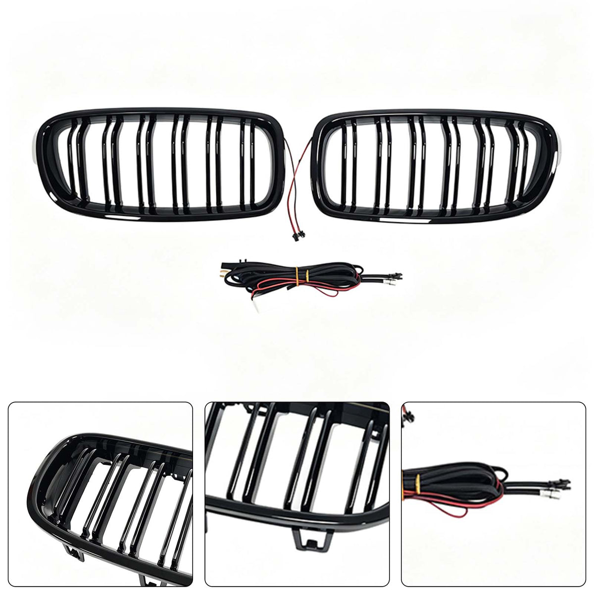 Double Slat Front Kidney Grille Grill Pour BMW 3 Series F30 F35 2012-2019