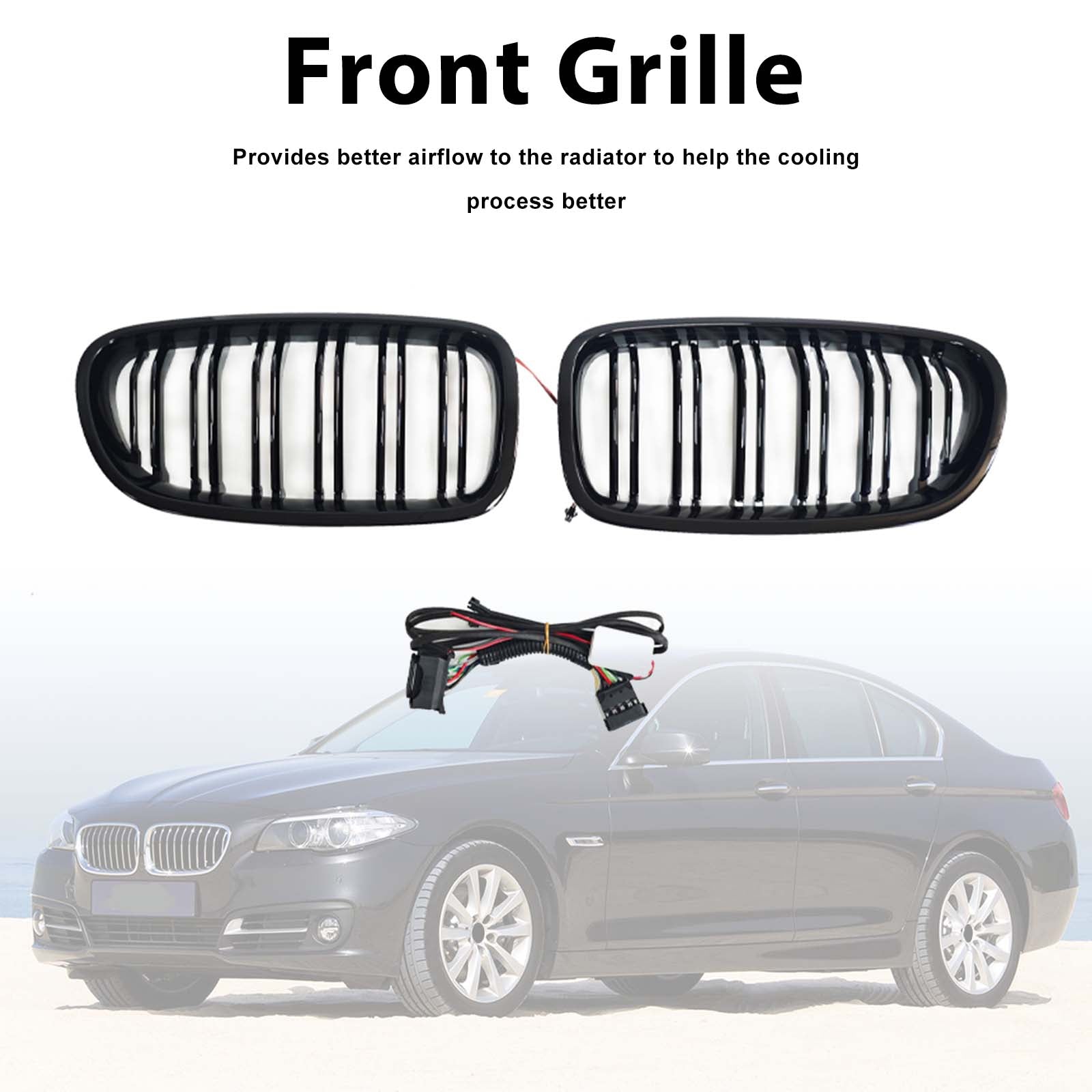 Front Bumper Grill Grille Pour BMW 5 Series F10 F11 2010-2016 W/LED