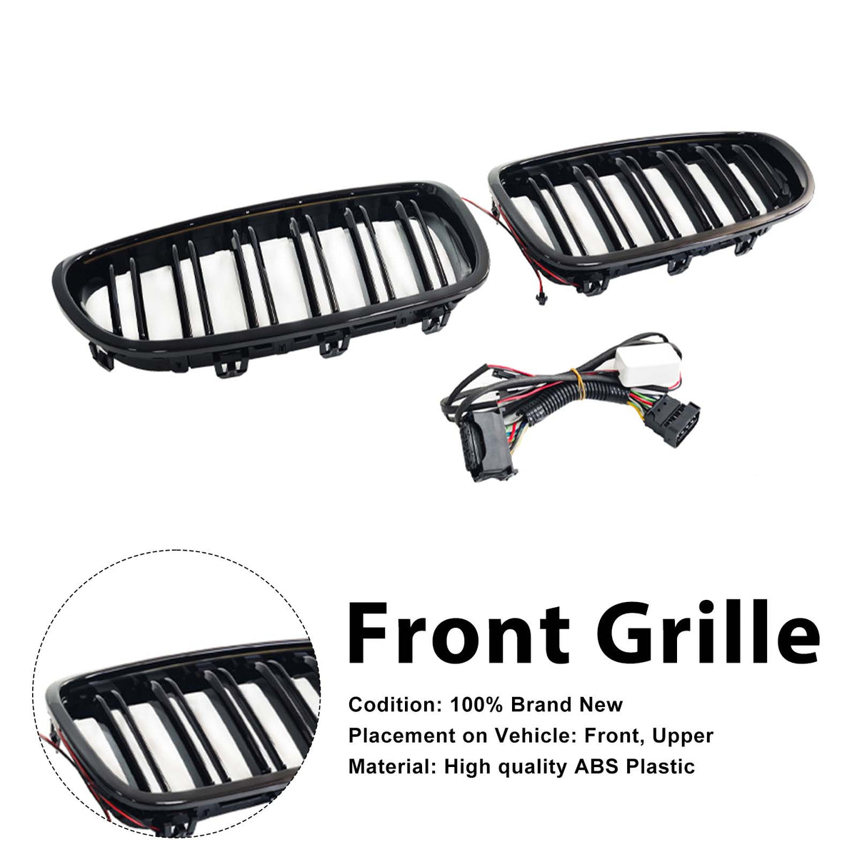 Front Bumper Grill Grille Pour BMW 5 Series F10 F11 2010-2016 W/LED