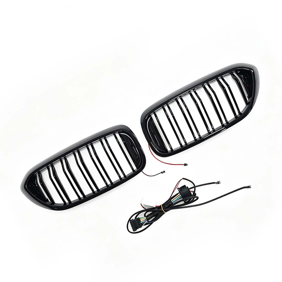 Double Slat Front Kidney Grille Pour BMW 5 Series G30 G31 2017-2020 W/LED
