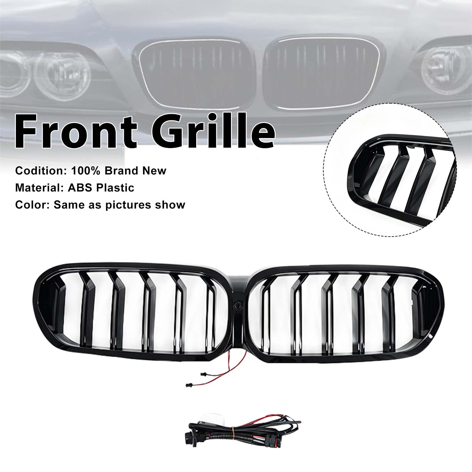 Front Kidney Grill Grille Pour BMW 5-Series G30 G38 2021-2024 W/LED