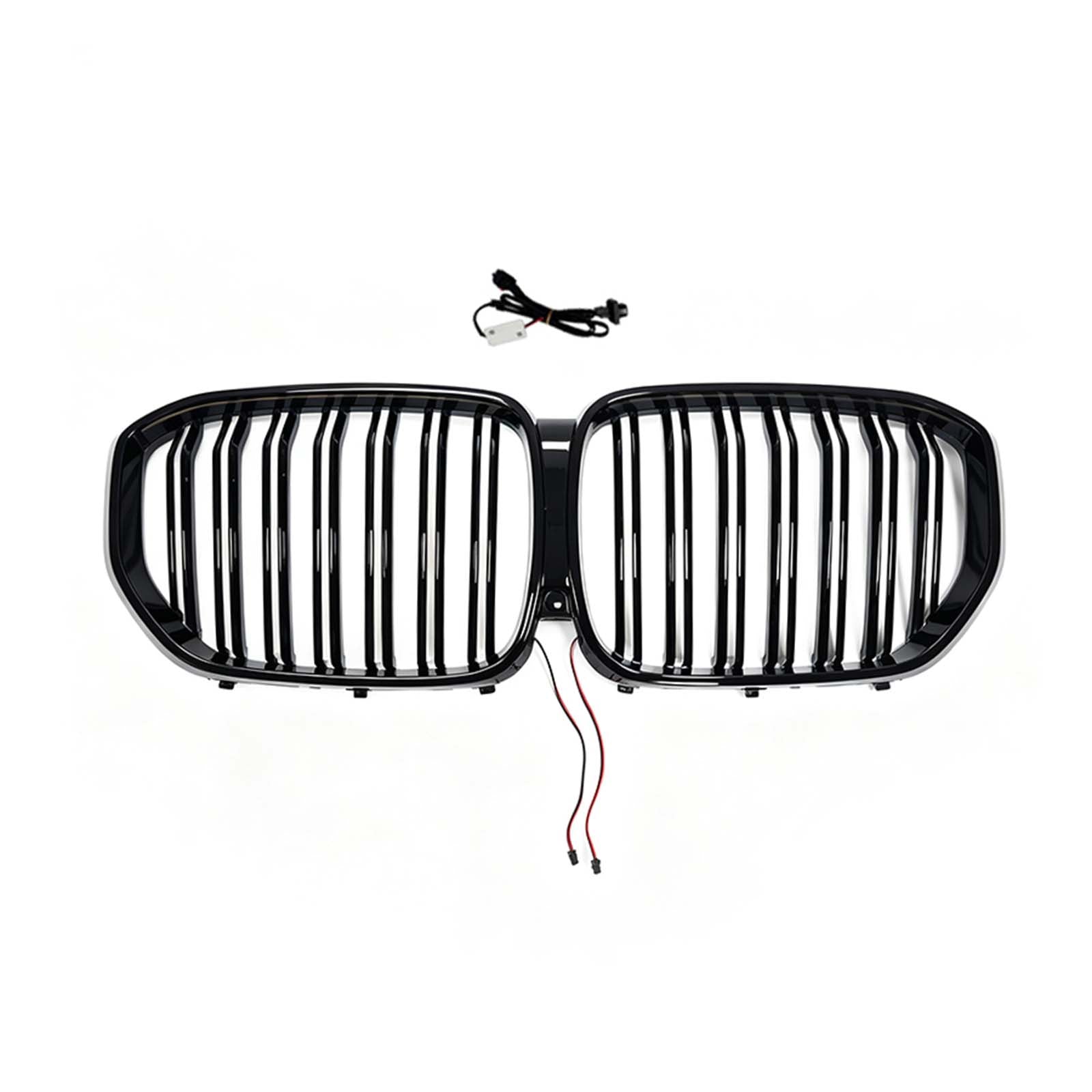 Double Slat Black Front Kidney Grille Pour BMW X5 G05 2019-2022 W/LED