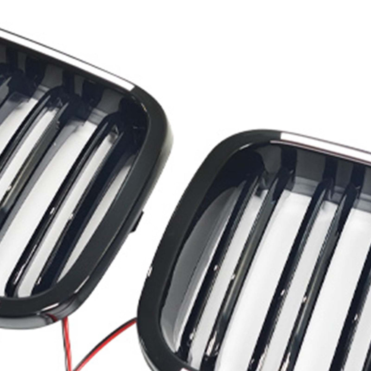 Gloss Black Front Kidney Bumper Grill Grille Pour BMW E46 2-Door 1998-2001 W/LED