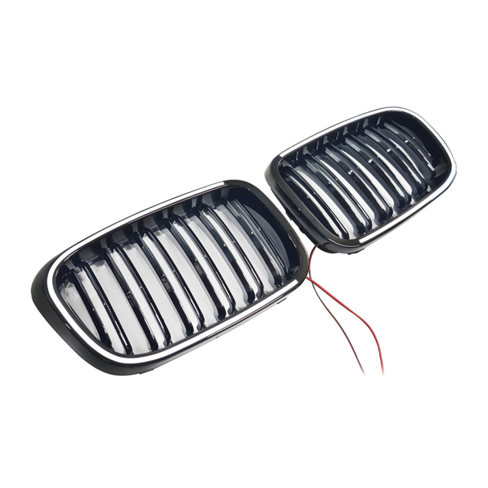 Gloss Black Front Kidney Bumper Grill Grille Pour BMW E46 2-Door 1998-2001 W/LED
