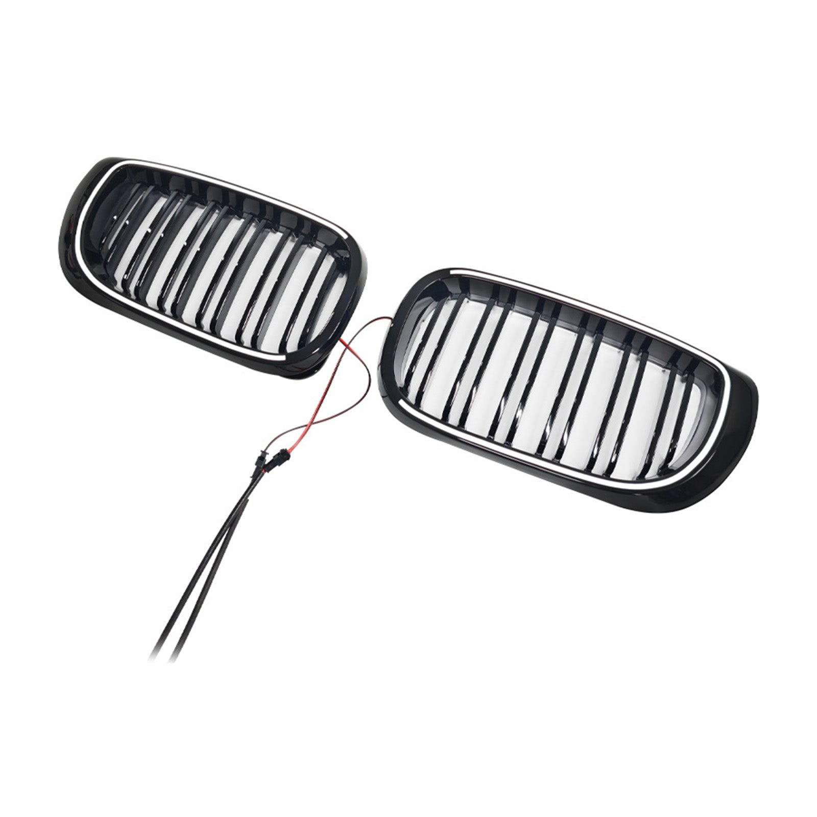 Black Front Bumper Grille Pour BMW 3 Series E46 4-Door LCI 2002-2005 W/LED