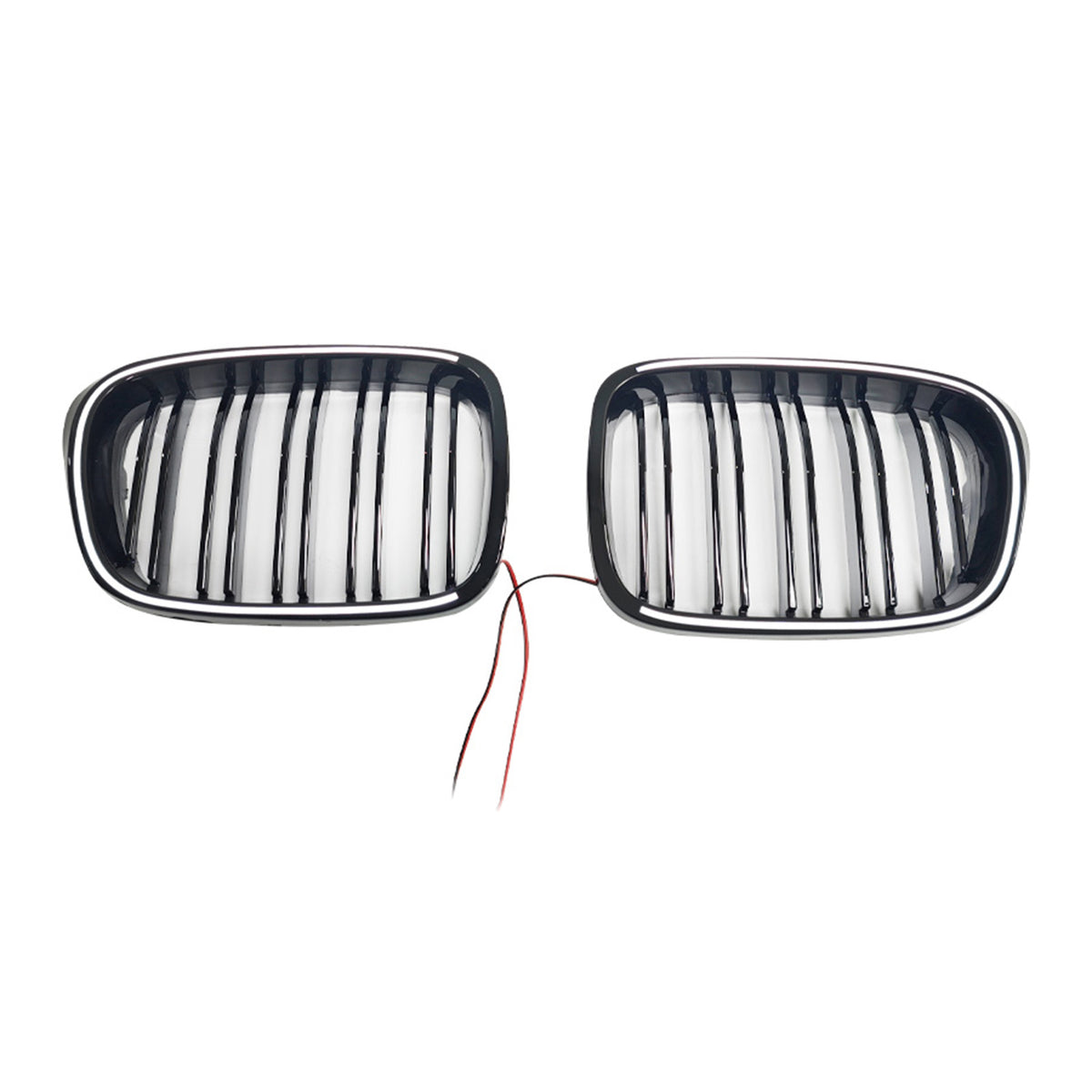 Gloss Black Front Kidney Grill Grille Pour BMW 5 Series E39 1998-2003 W/LED
