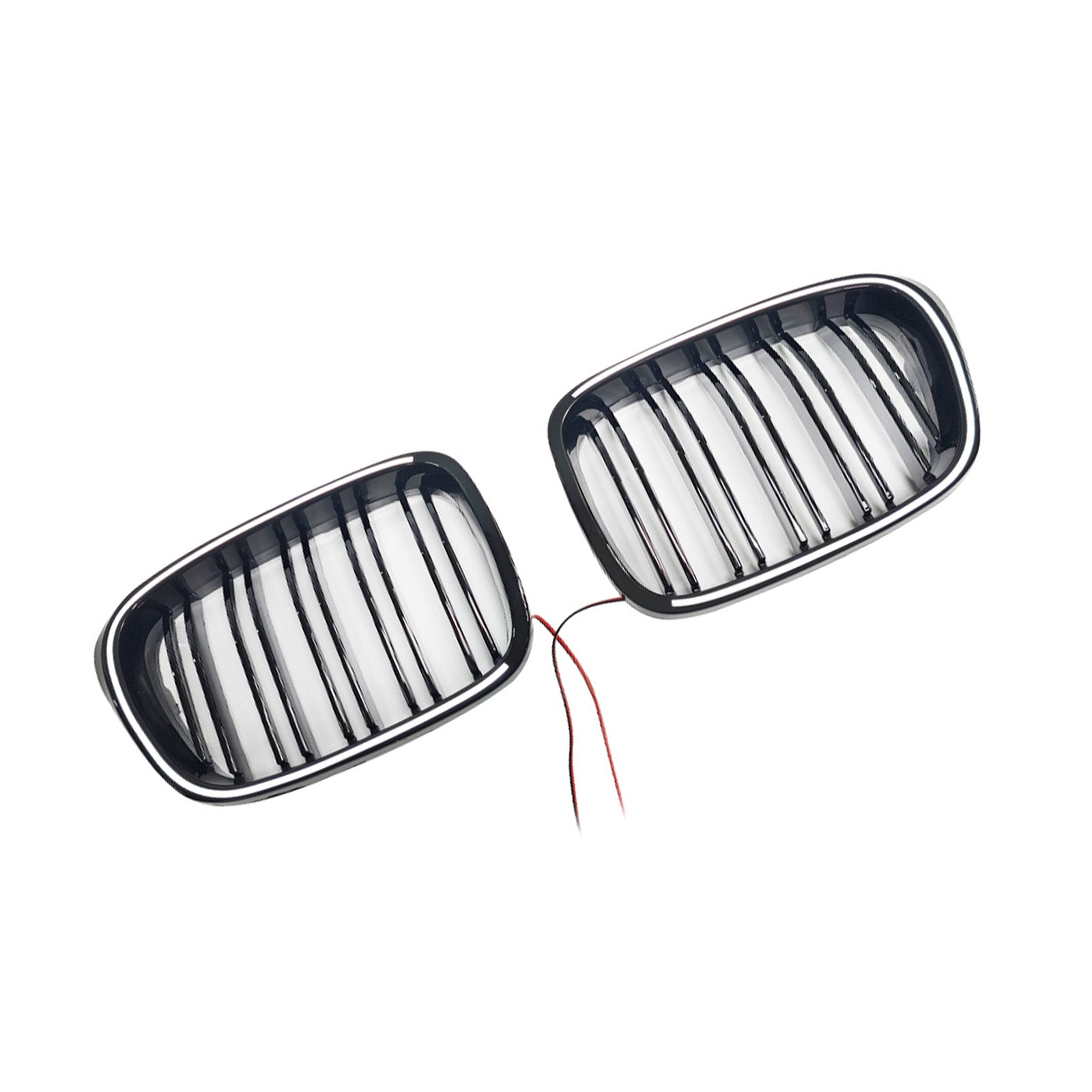 Gloss Black Front Kidney Grill Grille Pour BMW 5 Series E39 1998-2003 W/LED