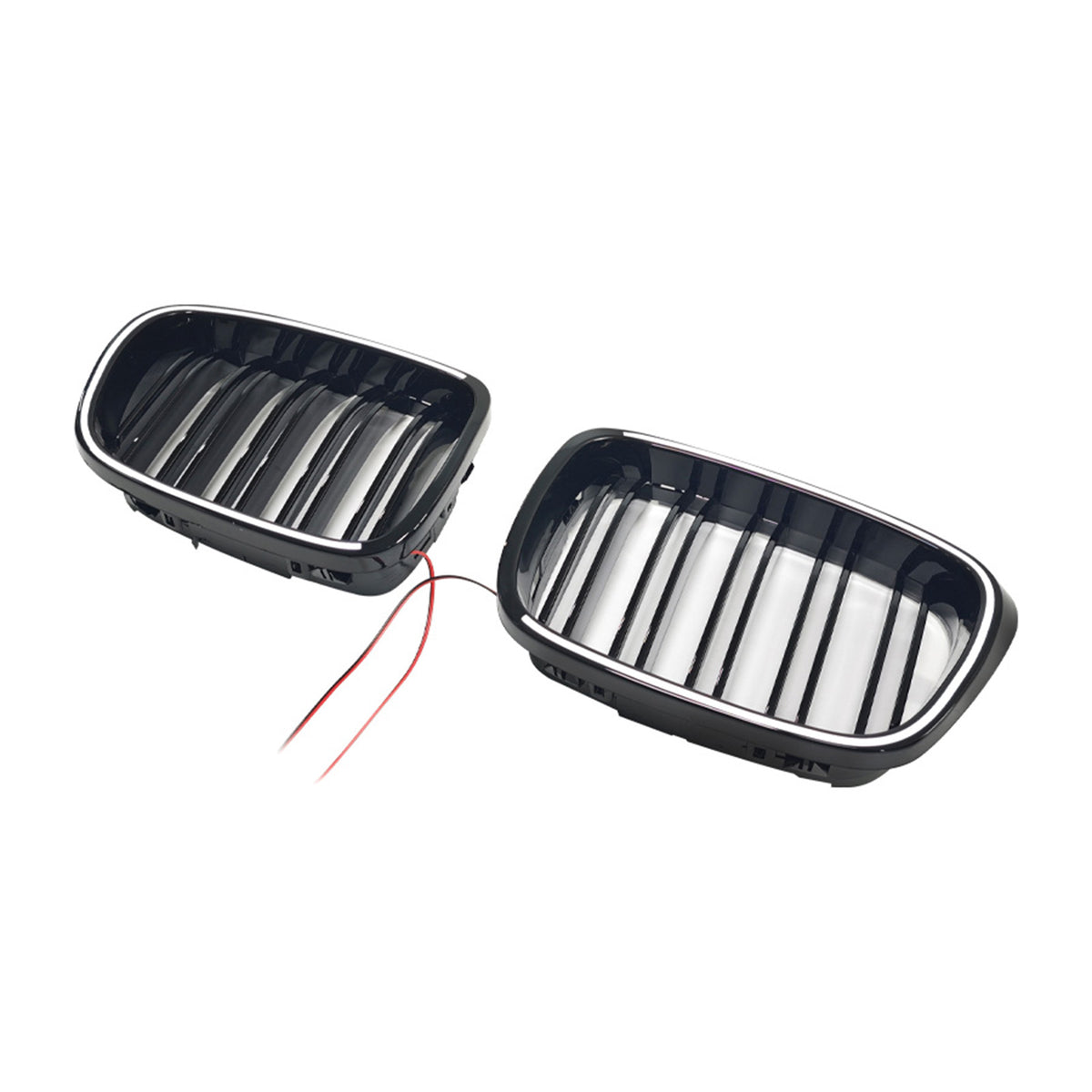 Gloss Black Front Kidney Grill Grille Pour BMW 5 Series E39 1998-2003 W/LED