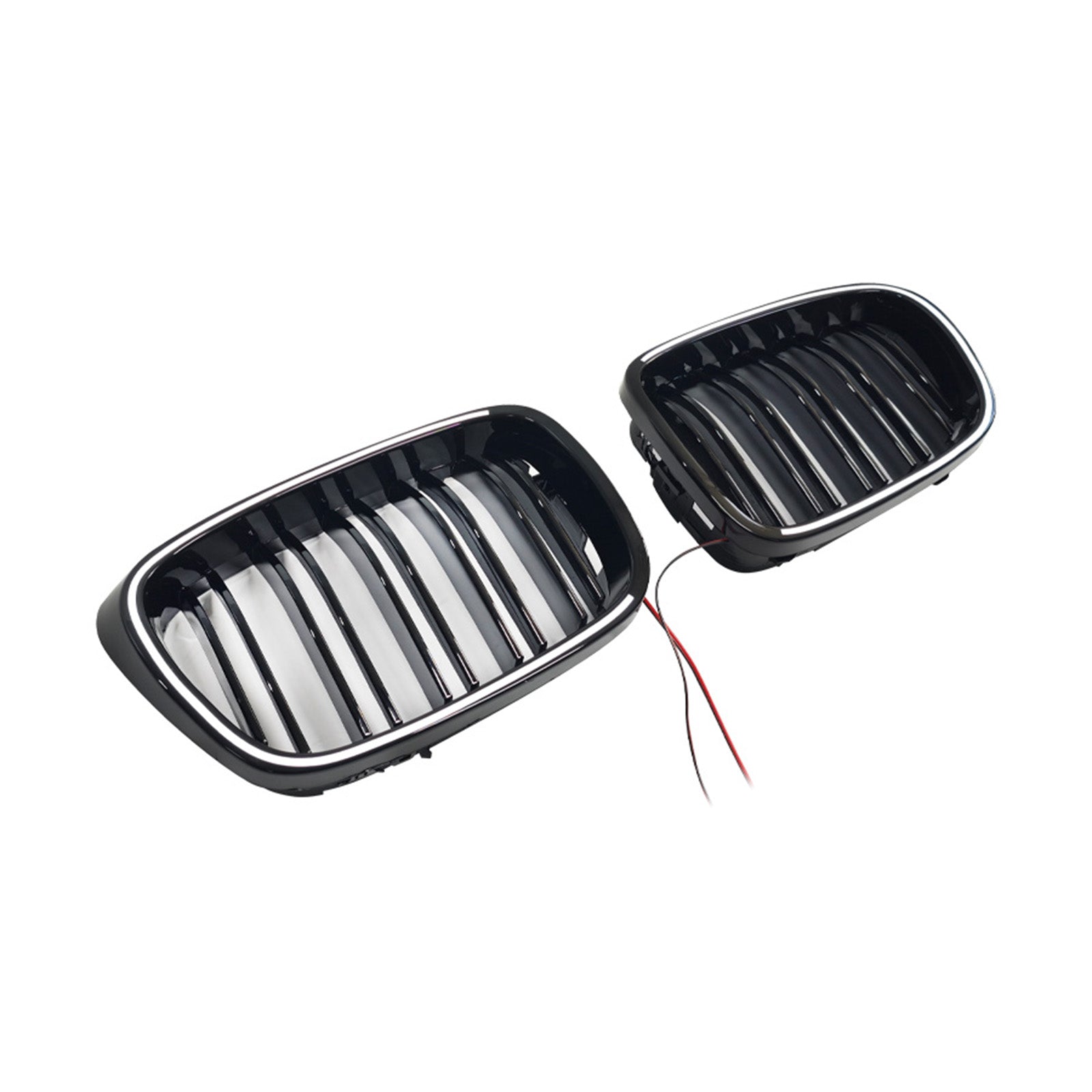 Gloss Black Front Kidney Grill Grille Pour BMW 5 Series E39 1998-2003 W/LED