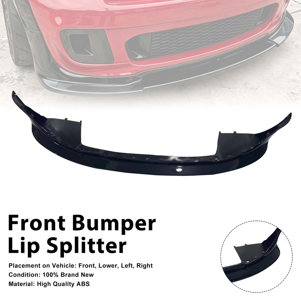 Black Front Bumper Spoiler Lip Splitter Pour MINI COOPER JCW R55 R56 2006-2013