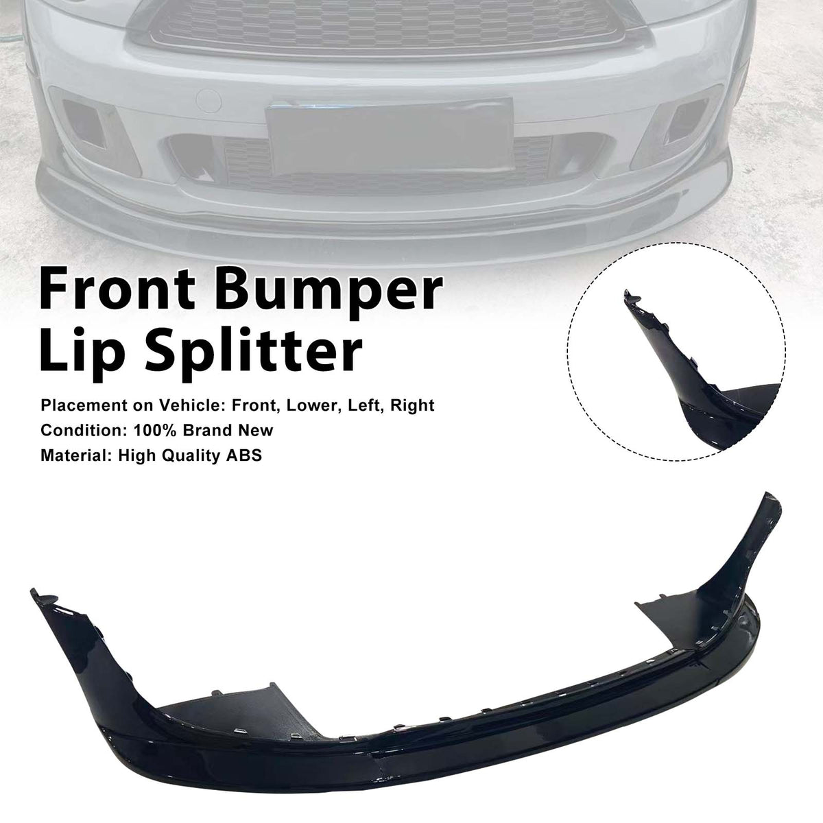Black Front Bumper Spoiler Lip Splitter Pour MINI COOPER JCW R55 R56 2006-2013
