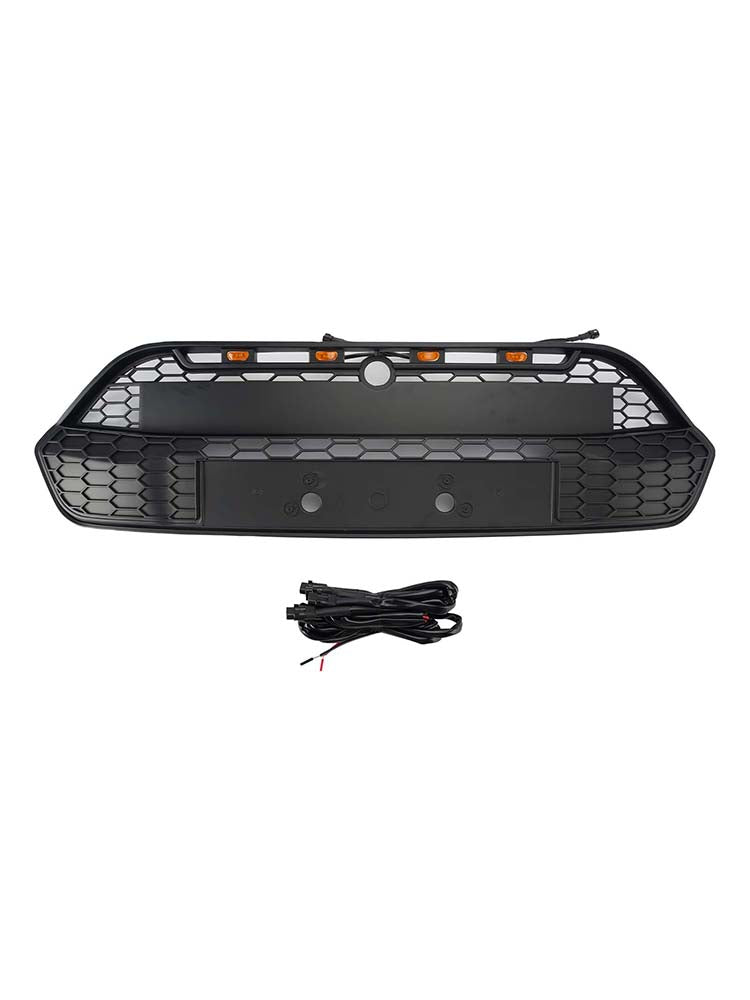 Matte Black Front Bumper Grille Grill Pour Ford Transit Custom 2013-2017 W/LED