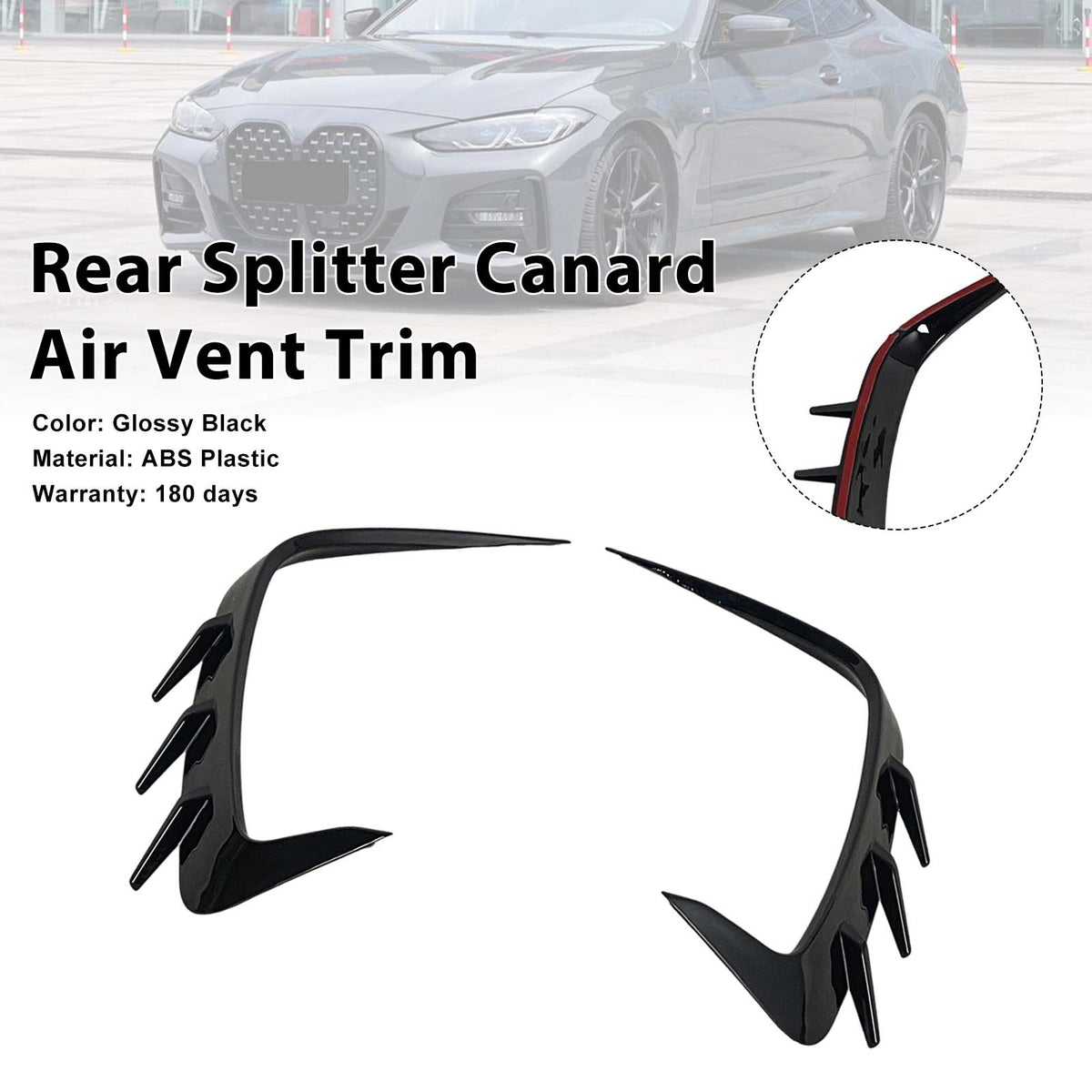 Rear Bumper Splitter Canard Air Vent Trim Pour BMW 4 Series Coupe G22 2021-2026