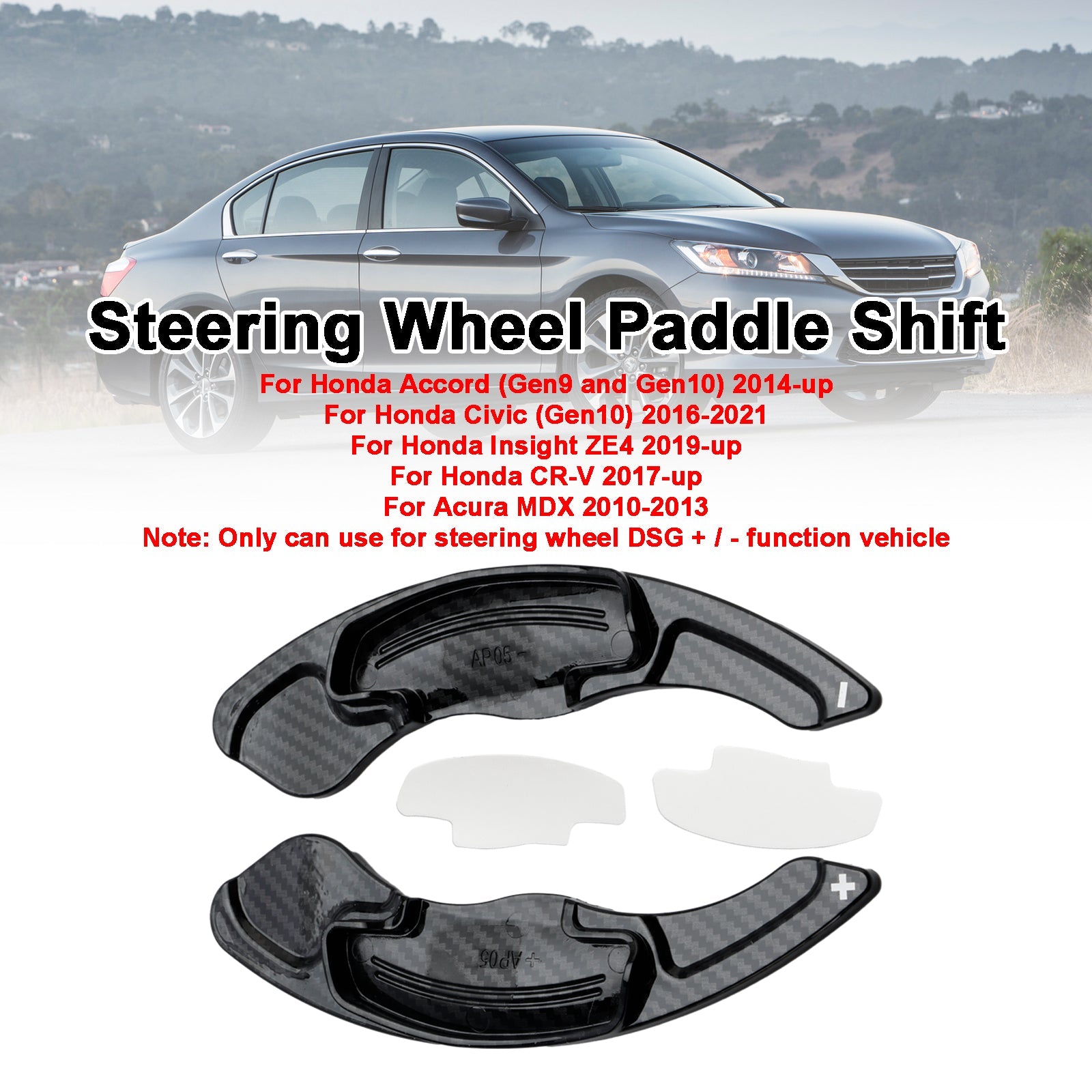 2 szt. Przedłużenia manetek zmiany biegów w kierownicy dla Honda Accord 2014-2019