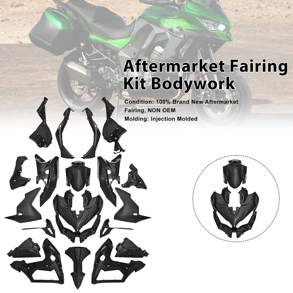 Einspritz-Karosserieverkleidungsset für Kawasaki Versys 1000 2019-2024 01#