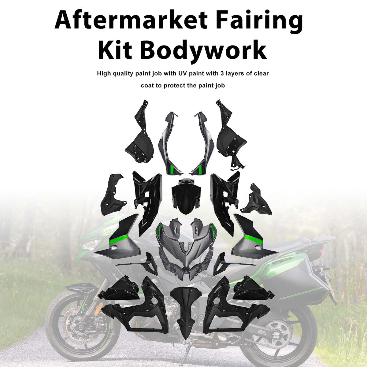 Einspritz-Karosserieverkleidungsset für Kawasaki Versys 1000 2019–2024 08#
