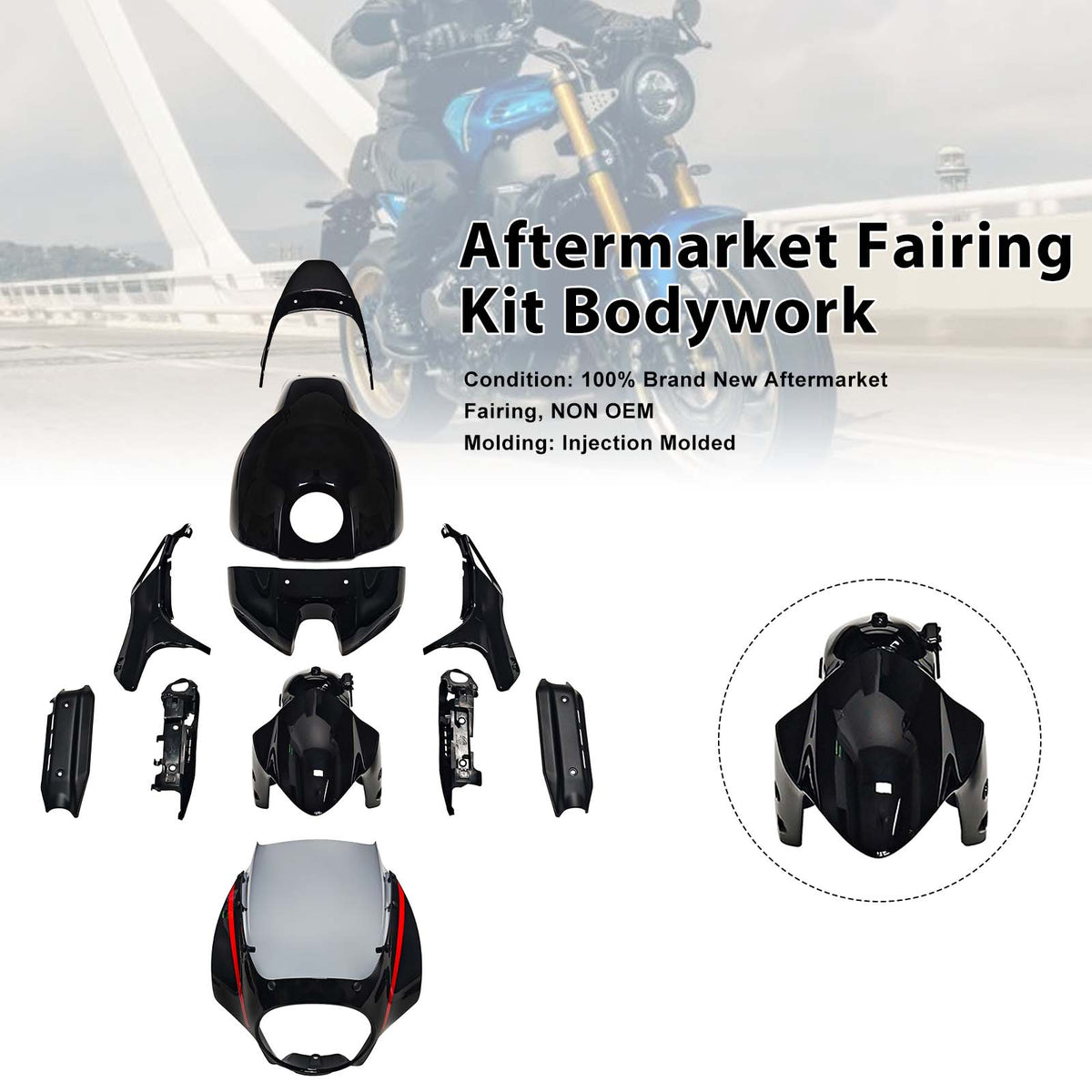 Injektion ABS Plastikkörperverkleidungskit für Yamaha XSR900 2022-2026 002#