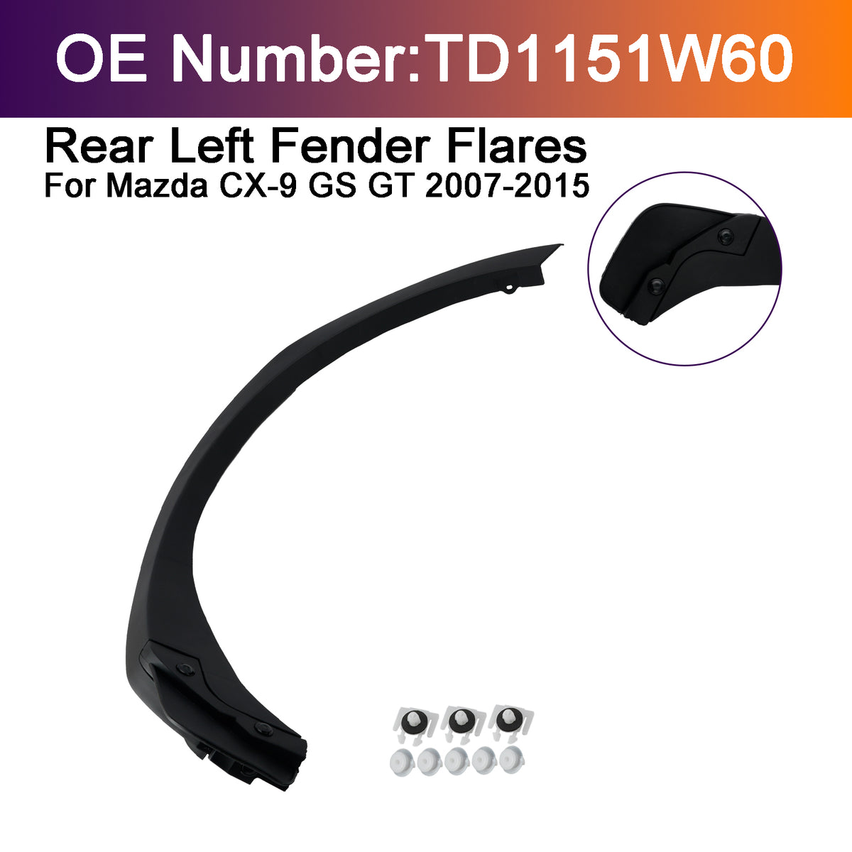 Parafango posteriore sinistro TD1151W60 Per Mazda CX-9 GS GT 2007-2015