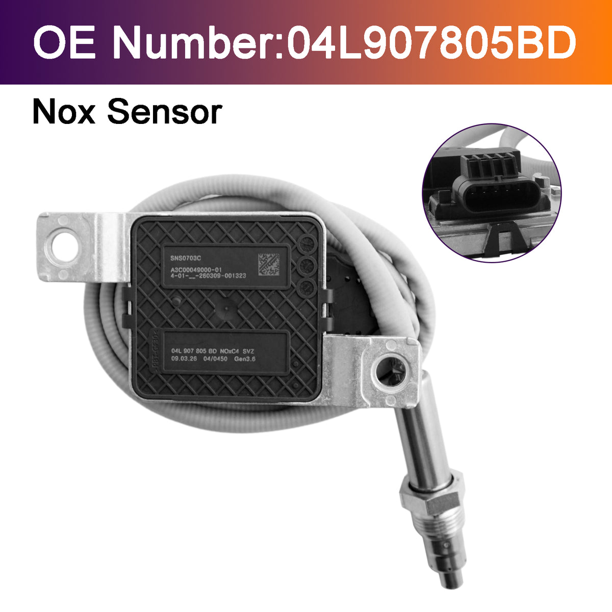 Capteur D’oxyde D’azote NOx SNS0703C 04L907805BD Pour Audi VW