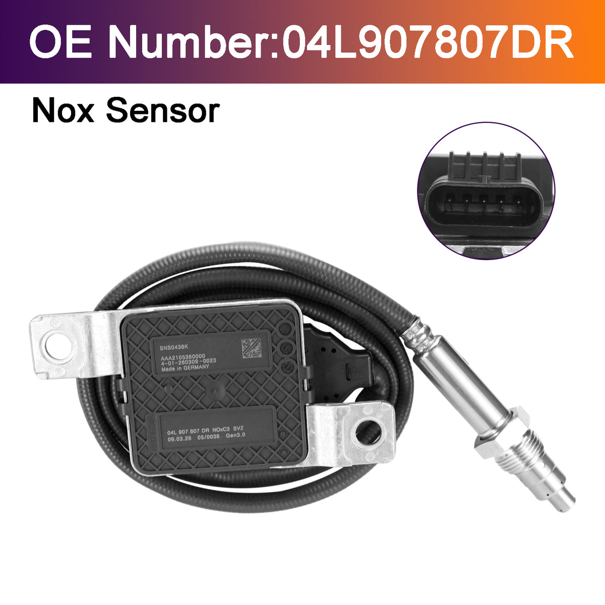 Capteur D’oxyde D’azote NOx 04L907807DR SNS0436K Pour VW