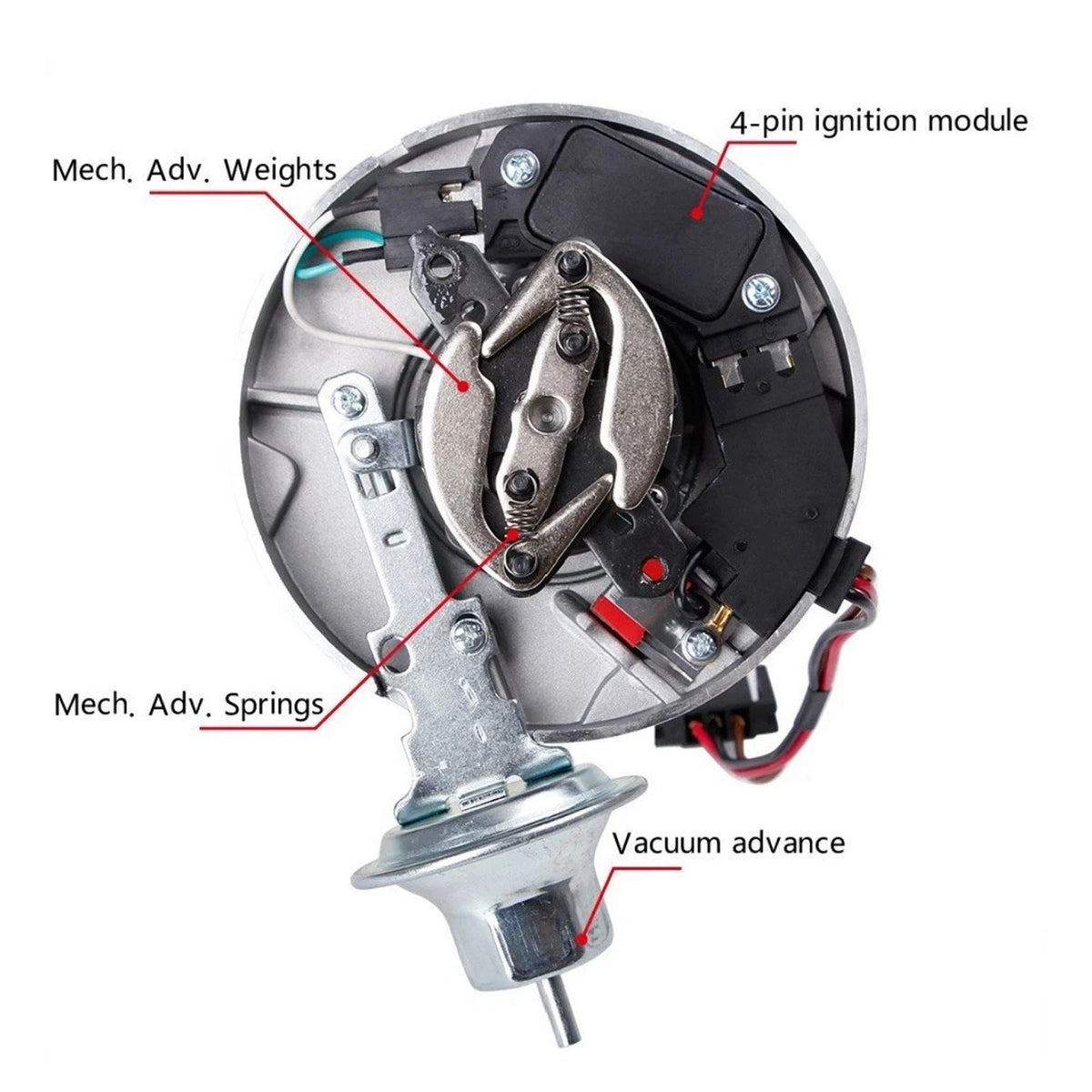 Distributeur avec 65K Volt Haut Pour Racing Chevy V8 HEI 350 454 SBC BBC GM08