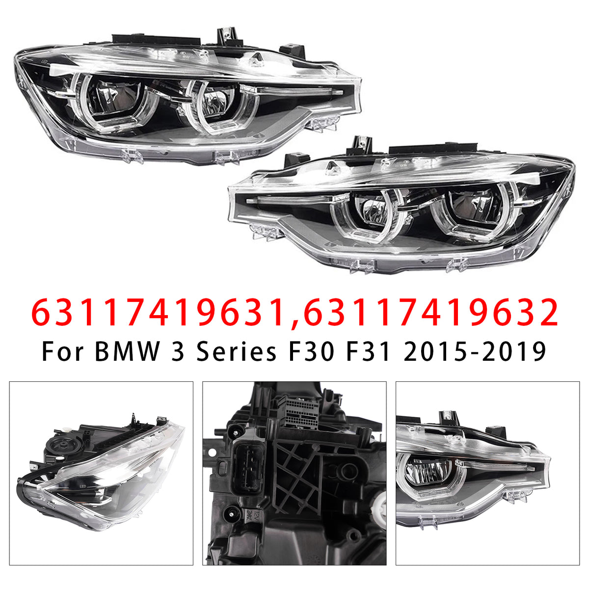 Phare Avant Gauche+Droit LED Pour BMW Série 3 2015-2019