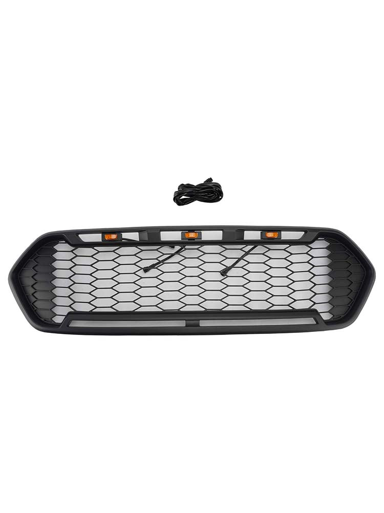 Matte Black Front Bumper Grille Pour Ford Transit Custom Trail 2018-2023 W/3LED