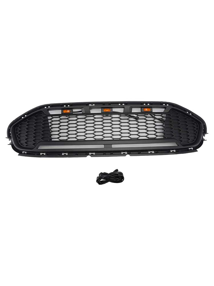 Black Front Bumper Grill Grille Pour Ford Transit Connect 2019-2023 W/LED