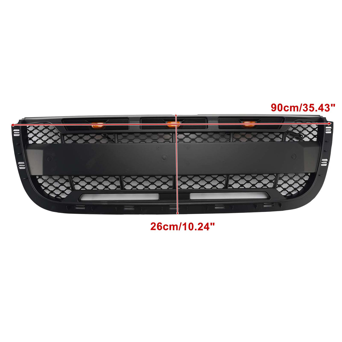 Matt Black Front Bumper Grill Grille Pour Ford Ranger 2001-2003 With LED Light