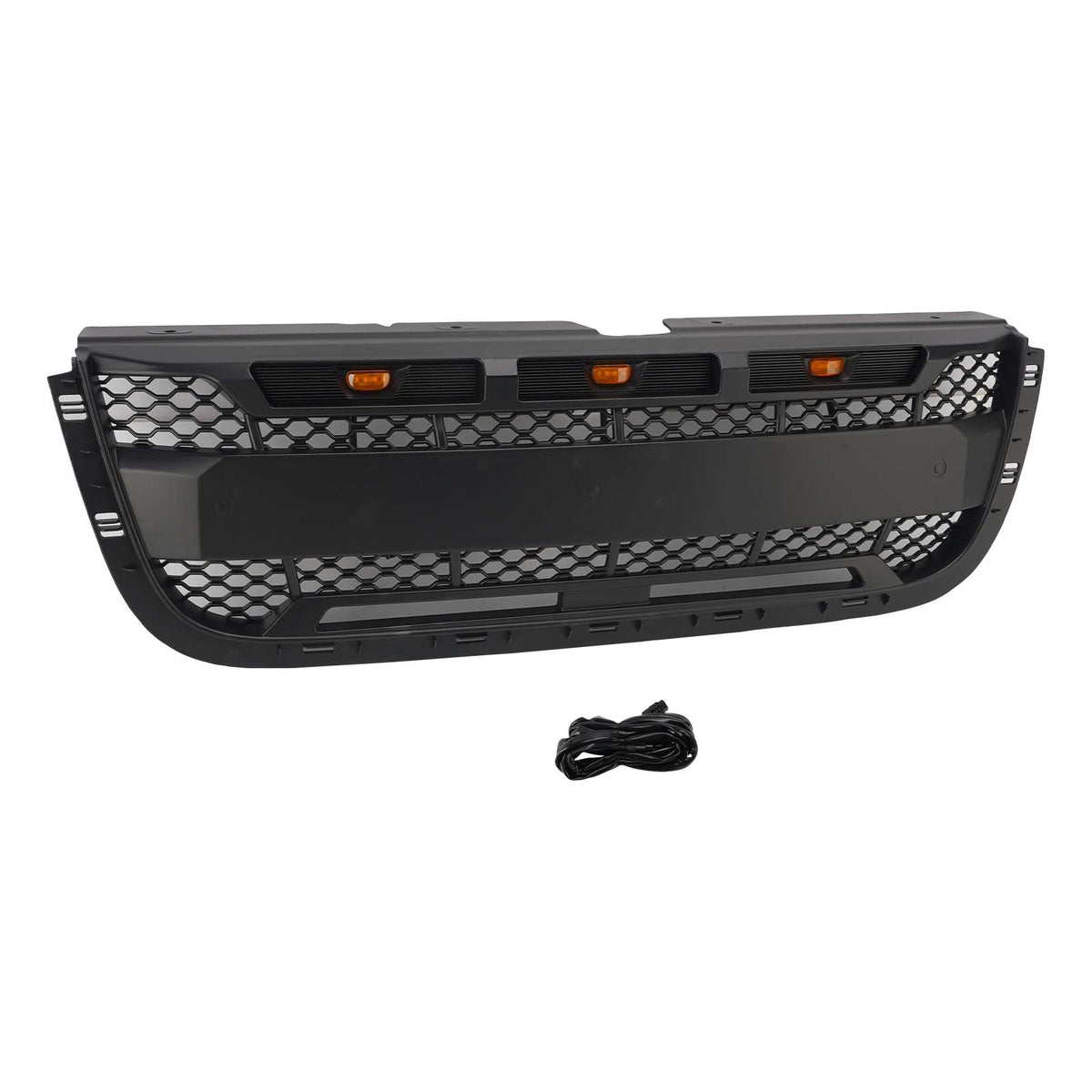 Matt Black Front Bumper Grill Grille Pour Ford Ranger 2001-2003 With LED Light