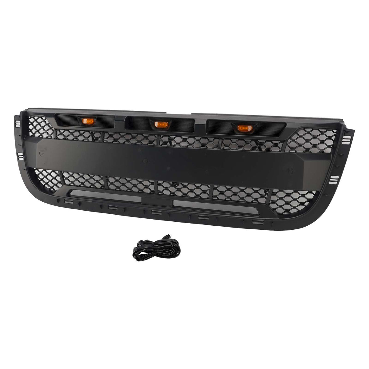 Matt Black Front Bumper Grill Grille Pour Ford Ranger 2001-2003 With LED Light