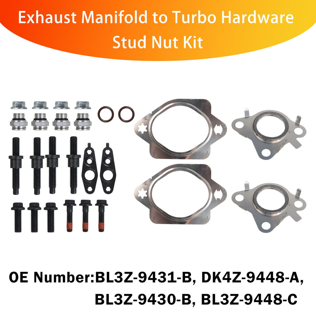Collettore di scarico con perno e dado e raccordo turbo per Ford EcoBoost da 3,5 litri