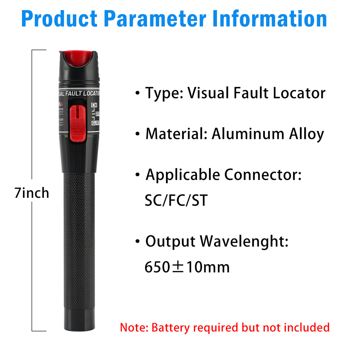 Tester per fibra ottica VFL (Visual Fault Locator) 50 MW