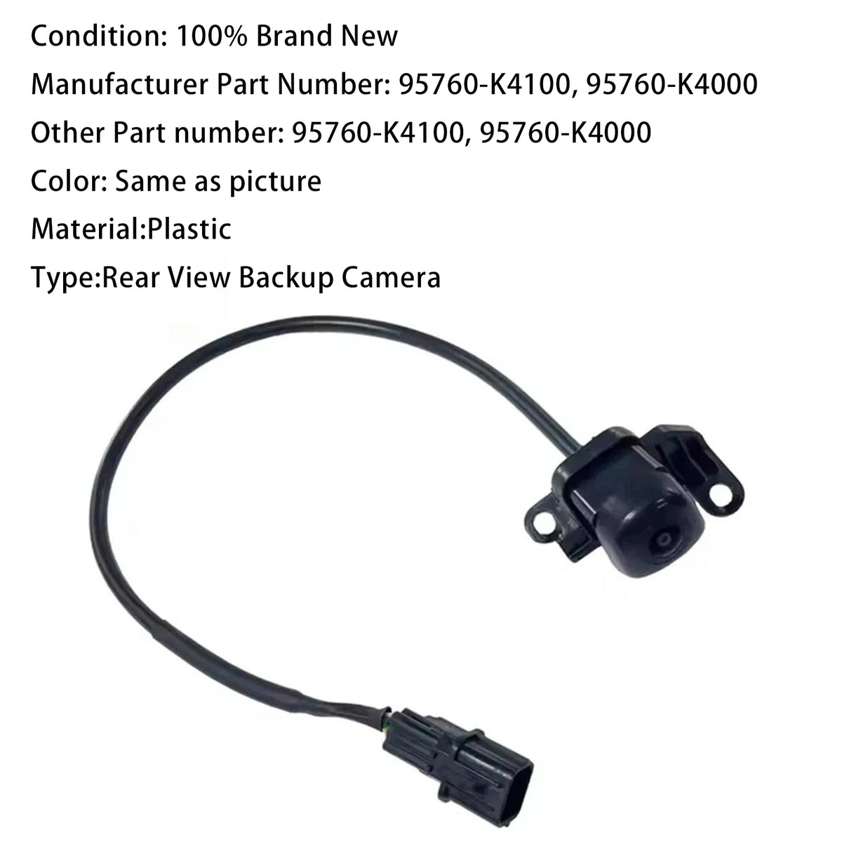 Cámara de visión trasera para Hyundai Kona 2019-2023 95760-K4000